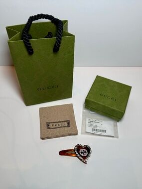 Authentic Gucci Hair Clip - New with tags and box Gucci Logo Crystal Hair Clip Brand New! 100% Authentic! | eBay main image 4